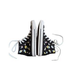 Amy and Mak Women's Black & Ice Cream Cones Print High-Top Shoes Size 6